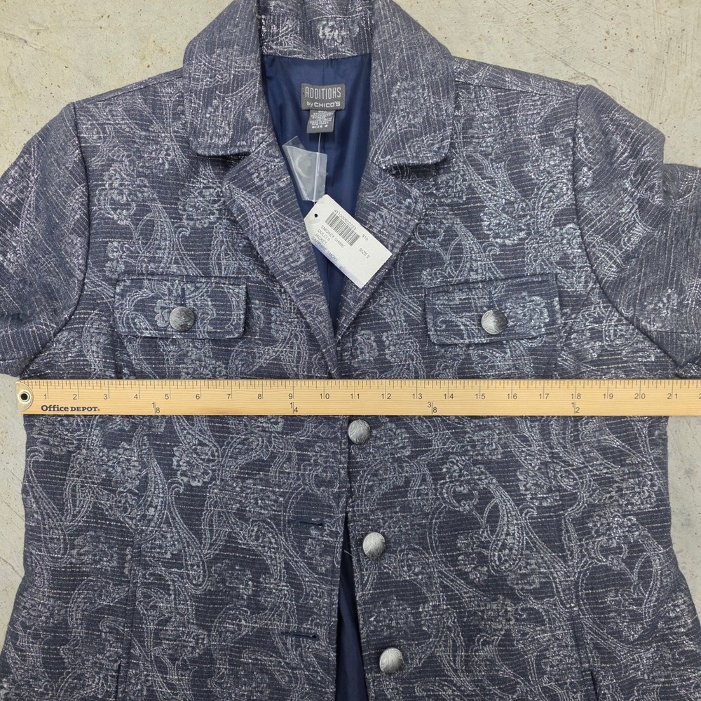Additions by Chico's Smokey Shine Dulci II Jacket Sapphire Smoke Size 10 - Picture 6 of 9